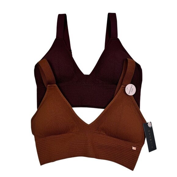 Danskin Other - Danskin Soft Ribbed Deep Plunge V-Neck Bras Set of Two Women's Size Large